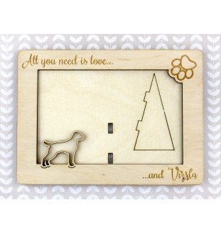 Vizsla I - Photo frame, engraved wooden frame, a lovely gadget for the dog lover by Art-Dog