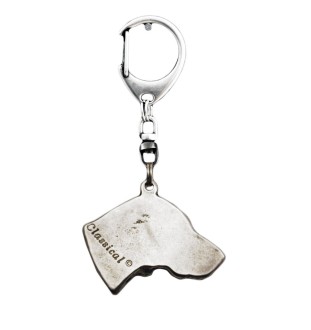 Weimaraner, Grey Ghost - Silver-plated key ring with dog, handbag decoration, backpack pendant by Art-Dog brand