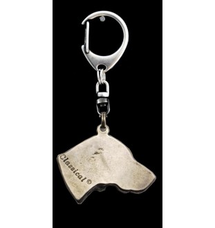 Weimaraner, Grey Ghost - Silver-plated key ring with dog, handbag decoration, backpack pendant by Art-Dog brand