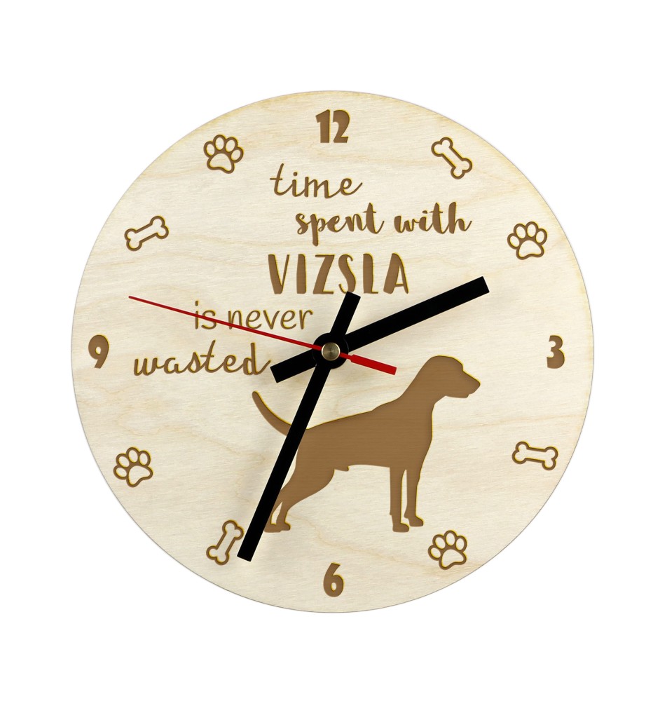 Vizsla - horloge avec chien, horloge en bois avec gravure, horloge personnalisée par Art-Dog