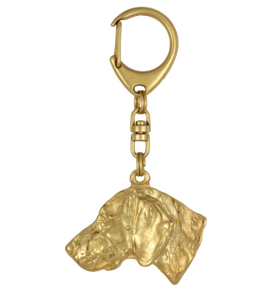 Braque de Weimar, Weimaraner - Porte-clés doré avec chien, décoration de sac à main, accessoire de luxe de la marque Art-Dog