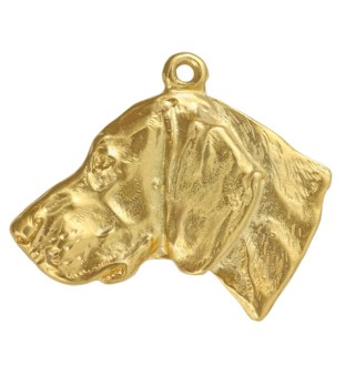 Braque de Weimar, Weimaraner - Porte-clés doré avec chien, décoration de sac à main, accessoire de luxe de la marque Art-Dog