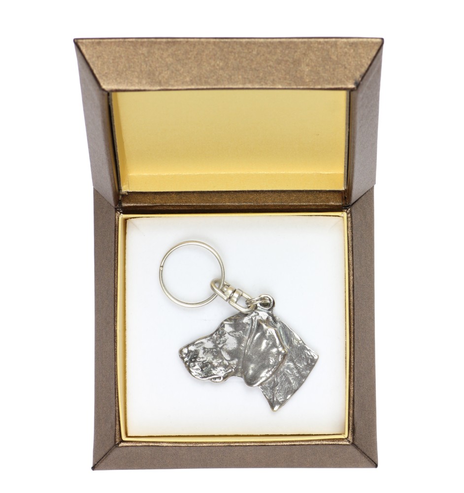 Weimaraner, Grey Ghost - Silver-plated pendant with a dog in a decorative box, handbag decoration, backpack pendant by Art-Dog brand