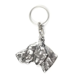 Braque de Weimar, Weimaraner - Pendentif argenté avec un chien dans une boîte décorative, décoration de sac à main, pendentif de sac à dos par la marque Art-Dog