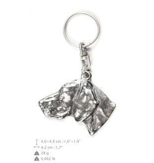 Braque de Weimar, Weimaraner - Pendentif argenté avec un chien dans une boîte décorative, décoration de sac à main, pendentif de sac à dos par la marque Art-Dog