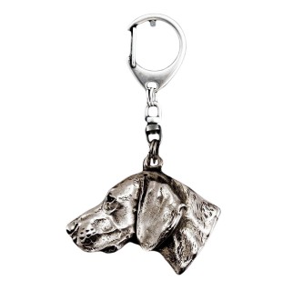 Weimaraner, Grey Ghost - Silver-plated key ring with a dog in a gift box, handbag decoration, backpack pendant by Art-Dog brand