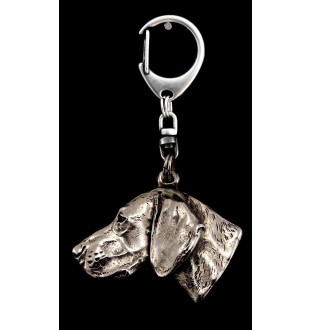 Weimaraner, Grey Ghost - Silver-plated key ring with a dog in a gift box, handbag decoration, backpack pendant by Art-Dog brand