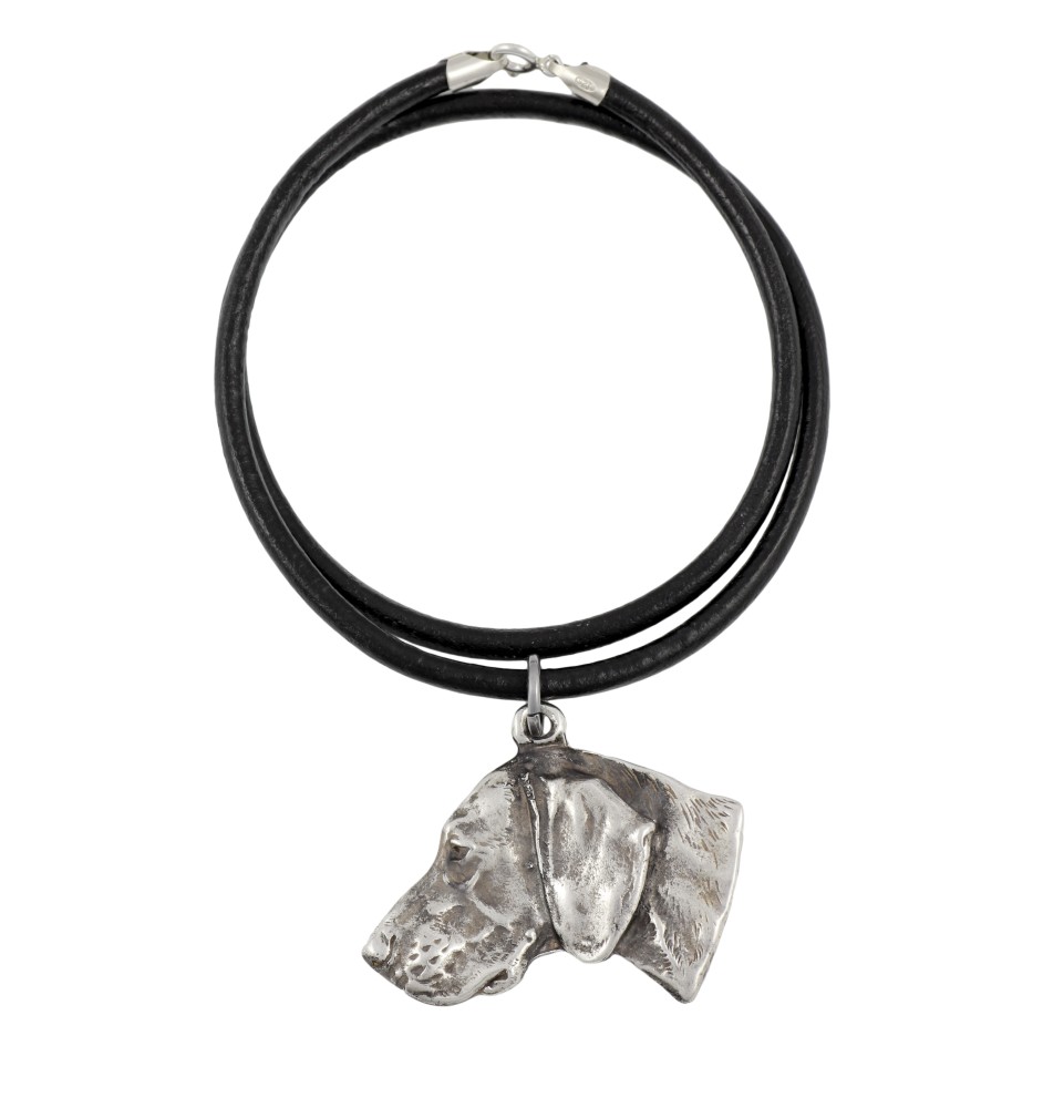 Braque de Weimar, Weimaraner - collier avec un chien, pendentif en plaqué argent pour les fans de chiens, bijoux uniques de la marque Art-Dog