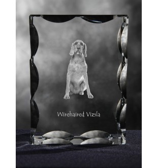 Vizsla - crystal with a picture of a dog, glass statuette with a picture, unique frame with a picture from Art-Dog brand