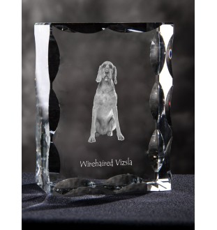 Vizsla - Kristall mit einem Hundebild, Glasstatuette mit einem Bild, einzigartiger Bilderrahmen der Marke Art-Dog
