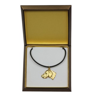 Braque de Weimar, Weimaraner - Collier de chien dans une boîte cadeau, pendentif plaqué or pour les fans de chiens, bijoux remarquables par Art-Dog