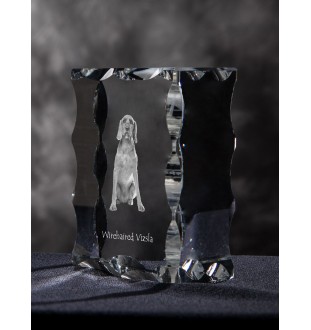 Vizsla - Kristall mit einem Hundebild, Glasstatuette mit einem Bild, einzigartiger Bilderrahmen der Marke Art-Dog