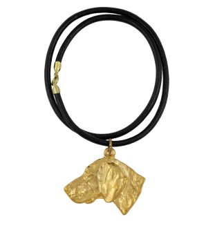 Braque de Weimar, Weimaraner - Collier pour chien, pendentif plaqué or pour fan de chien, bijoux uniques de la marque Art-Dog