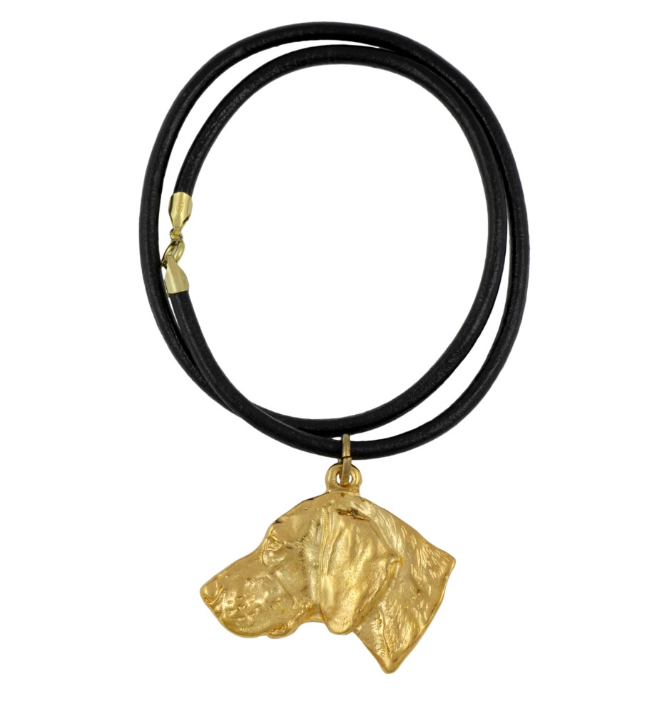 Braque de Weimar, Weimaraner - Collier pour chien, pendentif plaqué or pour fan de chien, bijoux uniques de la marque Art-Dog