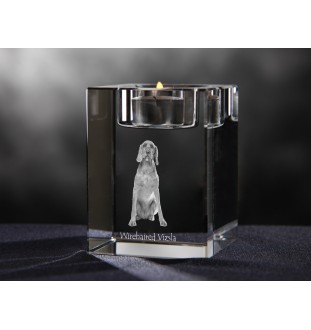 Vizsla - Kerzenhalter mit Hundefoto, Teelichthalter aus Kristall, personalisiertes Geschenk der Marke Art-Dog