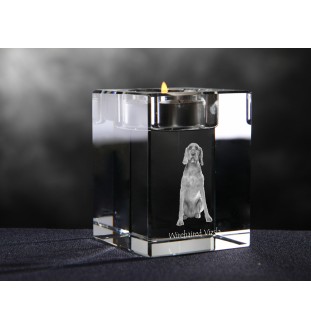 Vizsla - Kerzenhalter mit Hundefoto, Teelichthalter aus Kristall, personalisiertes Geschenk der Marke Art-Dog