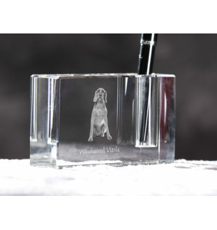 Vizsla - Porte-stylos, organiseur en cristal avec photo de chien, décoration de bureau unique par la marque Art-Dog