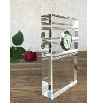 Vizsla - une horloge en verre avec une photo, une photo de chien dans un cristal, une horloge de bureau personnalisée de la marque Art-Dog