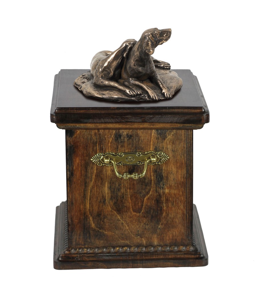 Braque de Weimar, Weimaraner - une urne pour les cendres d'un chien, une urne avec une statuette, une urne élégante de style classique de la marque Art-Dog