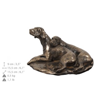 Weimaraner, Grey Ghost - urn for the ashes of a dog, urn with a statuette, elegant urn in the classic style of the Art-Dog brand