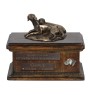 Weimaraner, Grey Ghost - urn for dog ashes, personalized urn with a statue, wooden urn with a dog by Art-Dog brand
