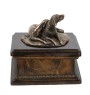 Weimaraner, Grey Ghost - urn for dog ashes, personalized urn with a statue, wooden urn with a dog by Art-Dog brand