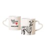 Azawakh, Tuareg Sloughi - cup with a dog, adorable cup with a heart-shaped handle, universal gift from the Art-Dog brand