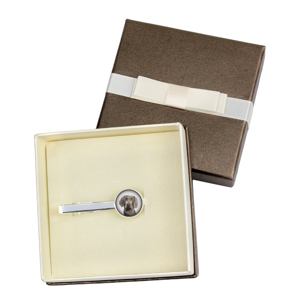 Weimaraner, Weimaraner Vorstehhund - Krawattennadel in der Box, stilvolle Krawatte, personalisierter Schmuck der Marke Art-Dog