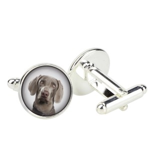 Braque de Weimar, Weimaraner - Boutons de manchette dans une boîte, bijoux faits à la main, produit de la marque Art-Dog