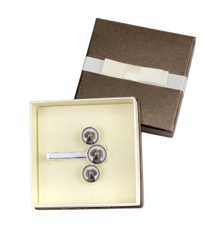 Braque de Weimar, Weimaraner - Boutons de manchette et cravate avec votre photo, accessoire de costume, bijoux pour hommes de la marque Art-Dog.