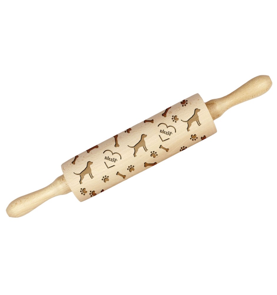 Vizsla I - Nudelholz mit Hund, Verzieren von Keksen mit einem Nudelholz in Mustern, Geschenk für den Keramiker der Marke Art-Dog