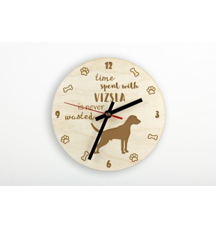 Vizsla I - Hundeuhr, Holzuhr, Wanduhr für Hundefreunde, Tisch- und Regaluhr, Art-Dog