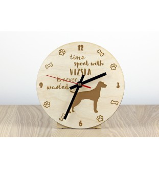Vizsla - clock with a dog, wooden clock, wall clock for dog lovers, clock for desk and shelf, Art-Dog