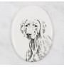 Weimaraner, Grey Ghost - commemorative plaque with a photo of a dog, tombstone with a print, personalized oval plaque from the Art-Dog brand