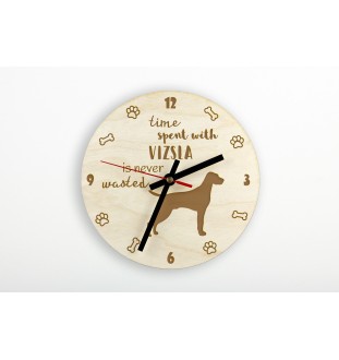 Vizsla - Hundeuhr, Holzuhr, Wanduhr für Hundefreunde, Tisch- und Regaluhr, Art-Dog