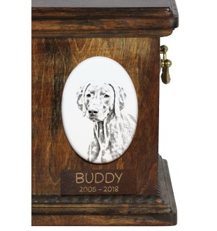Weimaraner, Grey Ghost - commemorative plaque with a photo of a dog, tombstone with a print, personalized oval plaque from the Art-Dog brand