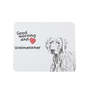Weimaraner, Weimaraner Vorstehhund - Mauspad mit Druck, personalisiertes Mauspad mit Hund, einzigartiges Gadget für Büroangestellte von Art-Dog.