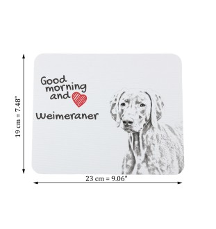Weimaraner, Weimaraner Vorstehhund - Mauspad mit Druck, personalisiertes Mauspad mit Hund, einzigartiges Gadget für Büroangestellte von Art-Dog.