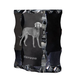 Braque de Weimar, Weimaraner - cristal avec photo de chien, statuette en verre avec photo, cadre exceptionnel avec photo de la marque Art-Dog