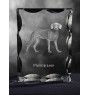 Weimaraner, Grey Ghost - crystal with a picture of a dog, glass statuette with a picture, unique frame with a picture from Art-Dog brand