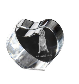 Vizsla - a photo of a dog in crystal, crystal heart, unique photo frame from the Art-Dog brand