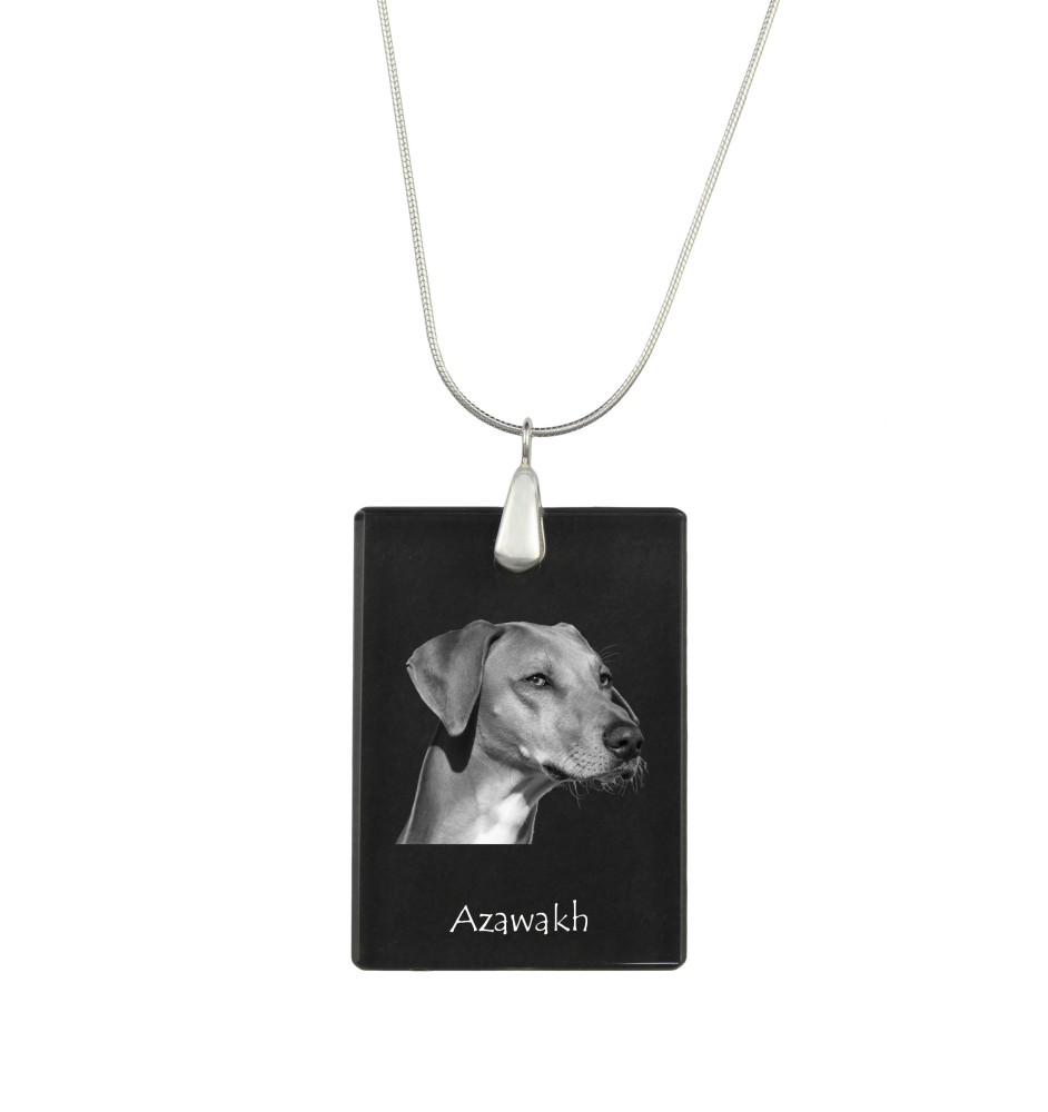 Azawakh - Kristallanhänger mit Hund, Silberhalskette mit Foto, personalisierter Anhänger der Marke Art-Dog