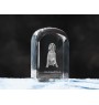 Vizsla - crystal cube with a photo, photo of a dog in crystal, cubic paperweight from Art-Dog brand