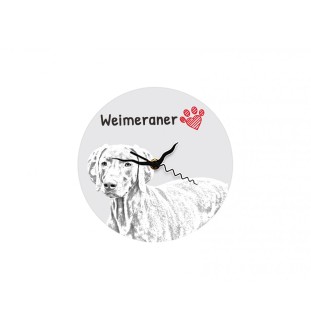 Weimaraner, Weimaraner Vorstehhund - Wanduhr mit Hund, Regal Uhr mit Druck, personalisierte Hausdekoration von Art-Dog.