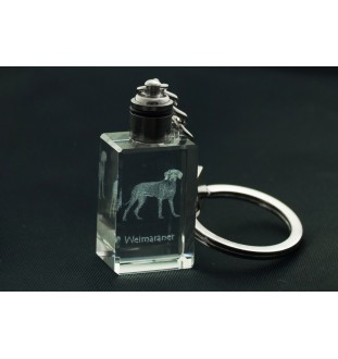 Weimaraner, Grey Ghost - Crystal key ring with dog photo, illuminated key ring, unique gift by Art-Dog brand