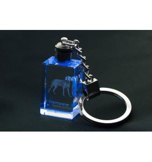 Braque de Weimar, Weimaraner - Porte-clés en cristal avec photo de chien, porte-clés lumineux, cadeau unique de la marque Art-Dog
