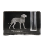 Braque de Weimar, Weimaraner - Porte-stylos, organiseur en cristal avec photo de chien, décoration de bureau unique par la marque Art-Dog
