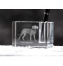 Weimaraner, Grey Ghost - Pen stand, crystal organiser with dog photo, unique desk decoration by Art-Dog brand