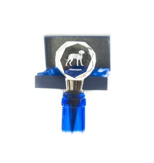 Wyżeł weimarski stopper kryształowy  do wina z psem Art-Dog