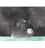 Weimaraner, Grey Ghost - crystal clock with a dog picture, heart-shaped shelf clock, personalized standing clock by Art-Dog brand